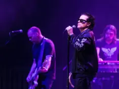 The Cult band lead singer Ian Astbury on stage during the Rock Fest in Zagreb^ Croatia. ZAGREB^ CROATIA - JUNE 27^ 2017: Zagreb Rockfest