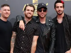 All Time Low^ Zack Merrick^ Rian Dawson^ Alex Gaskarth. Jack Barakat at the MTV Movie and Television Awards on the Shrine Auditorium on May 7^ 2017 in Los Angeles^ CA