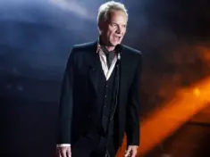 Sting performs on the stage of the 68th Sanremo Song Festival on February 7^ 2018^ in Sanremo^ Italy.