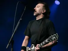 Lead singer and guitarist Tim McIlrath from Rise against perform live at Manchester Academy Uk. Manchester United Kingdom^ 22nd November 2022