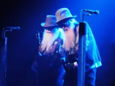 Guitarist Billy Gibbons and bassist Dusty Hill of ZZ Top perform at a concert in New York City. New York^ NY/USA - September 13^ 2010
