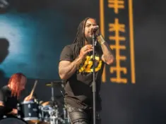 Sevendust perform at the Sick New World music festival. LAS VEGAS^ NEVADA - May 13^ 2023