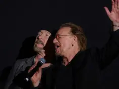 U2 stars Bono and The Edge arrived to the opening night of 29th Sarajevo Film Festival Sarajevo^ Bosnia and Herzegovina 08-11-2023