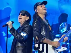Scorpions during concert in the Kyiv Sports Palace within the world tour 50th Anniversary KIEV^ UKRAINE February 19^ 2016