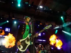 Eric Bass of Shinedown performs at the Rockstar Uproar Festival on September 25^ 2012 in Nampa^ Idaho.