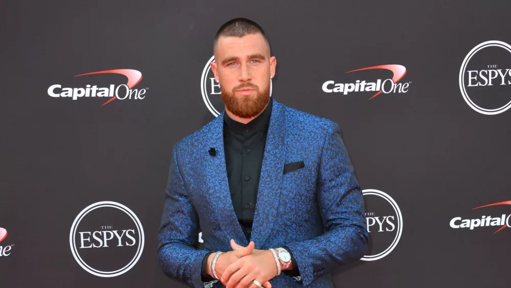 Travis Kelce at the 2018 ESPY Awards at the Microsoft Theatre LA Live. LOS ANGELES^ CA - July 18^ 2018