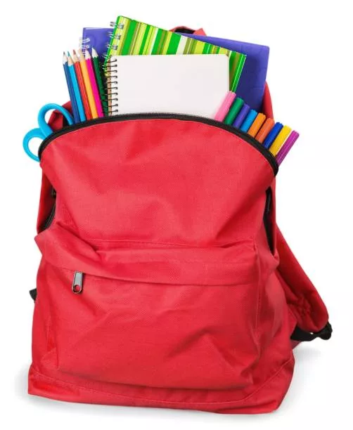 red-school-backpack-on-background