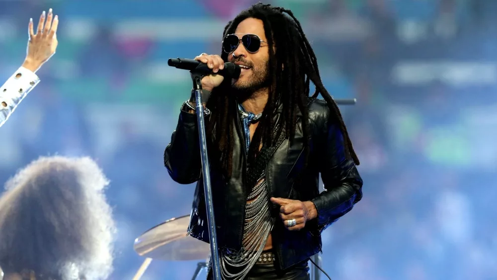 Lenny Kravitz performs prior to the UEFA Champions League Final Borussia Dortmund v Real Madrid CF at Wembley Stadium.