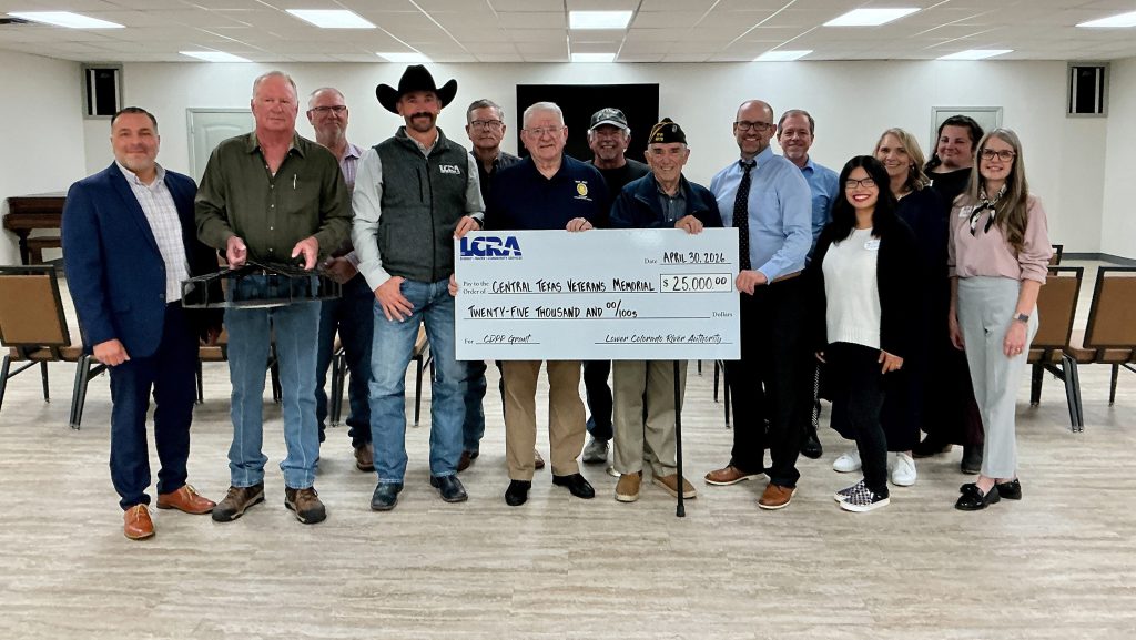 LCRA awards $25,000 grant to Central Texas Veterans Memorial