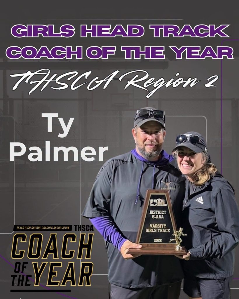Early High School’s Coach Ty Palmer Awarded THSCA Regional Girls Head Track and Field Coach of the Year.