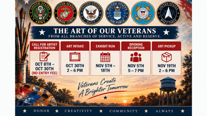 Art being accepted for ‘A Salute to Veterans’ exhibit at Art Association