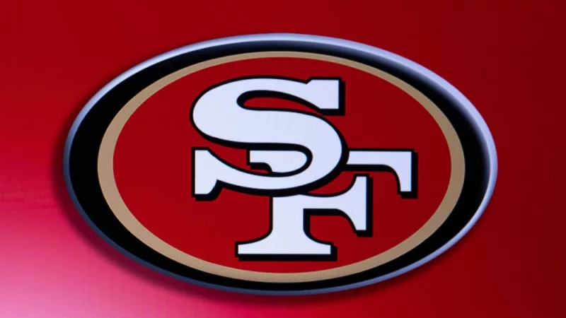 San Francisco 49ers. silhouette of team logo on red background.