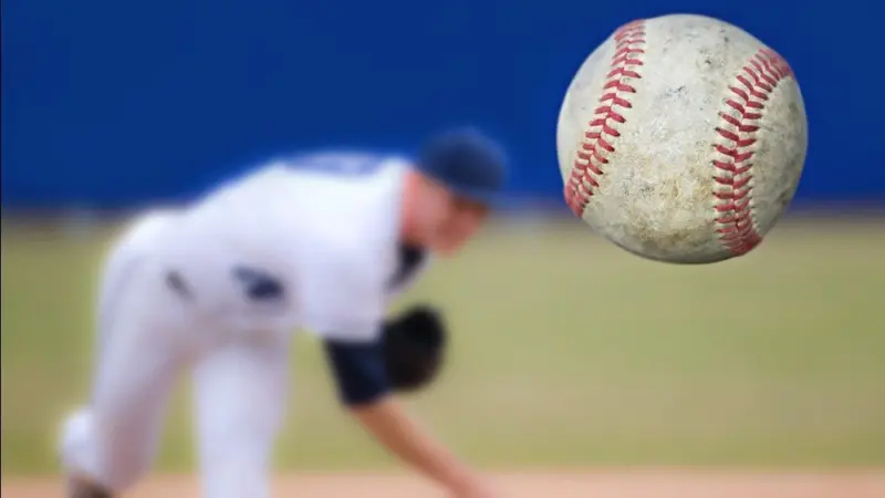 Baseball Pitcher Throwing ball^ selective focus