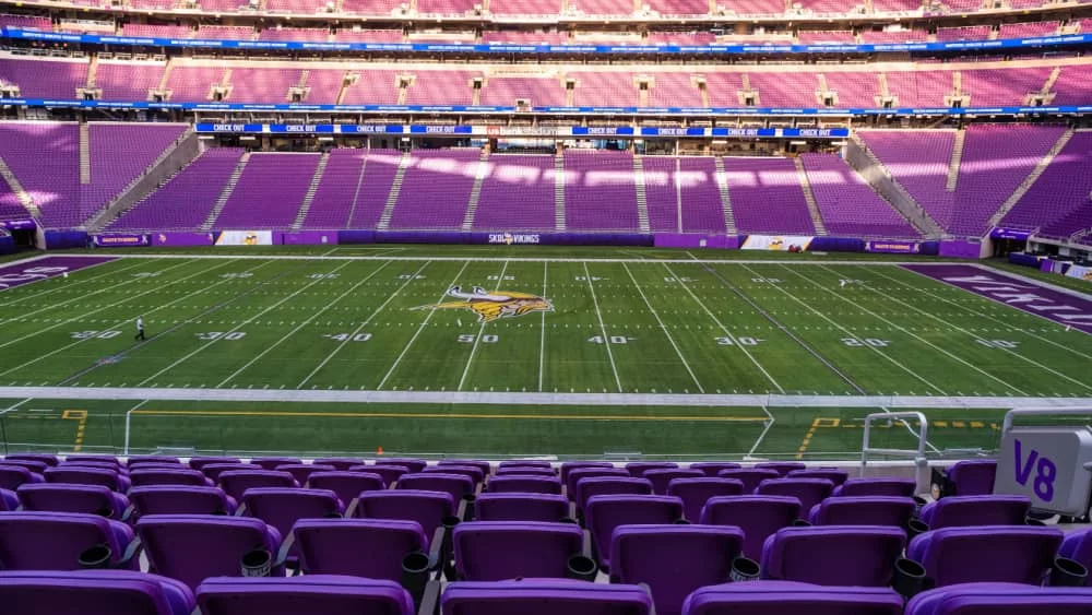 Interior view of U. S. Stadium in Minnesota^ SKOL Vikings^