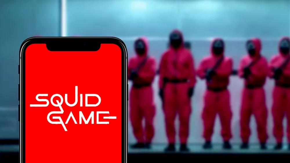 Smartphone with the logo of "The Squid Game"