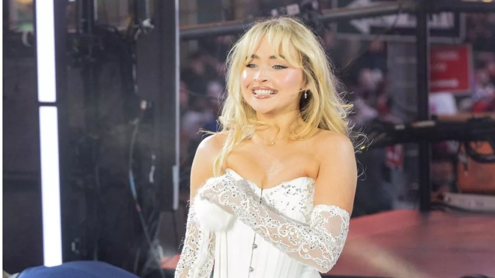 Sabrina Carpenter performs on stage during 2024 New Year's celebration on Times Square in New York on December 31^ 2023.