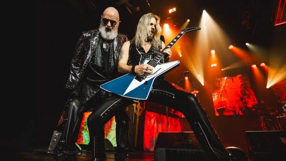 Rob Halford and Richie Faulkner of Judas Priest in concert at The Wings Event CenterKalamazoo^ Michigan- May 4 2024