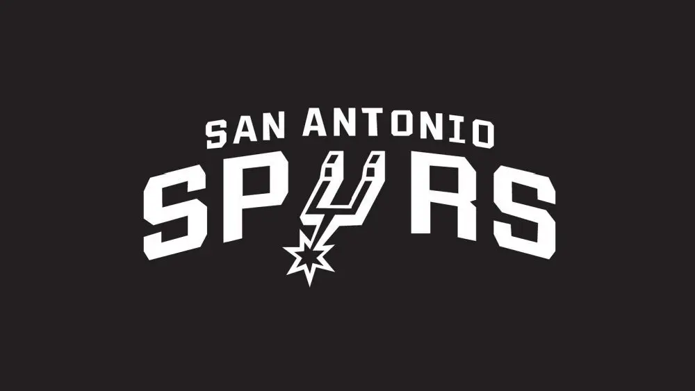 Logo of the NBA's San Antonio Spurs VECTOR LOGO white text/logo on black background