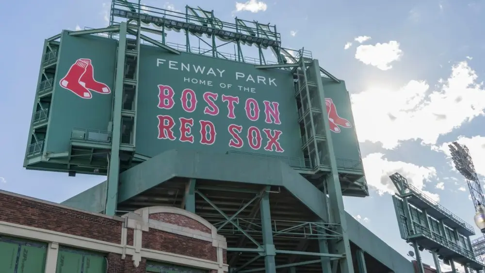 Boston Red Sox sign at Fenway Park Boston^ MA^ USA^ 2020-09-05