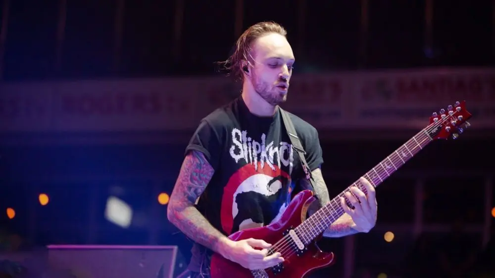 Chris Cain^ rhythm guitarist for Bad Wolves^ at Tribute Communities Centre ^ Oshawa Ontario Canada 11/30/2018