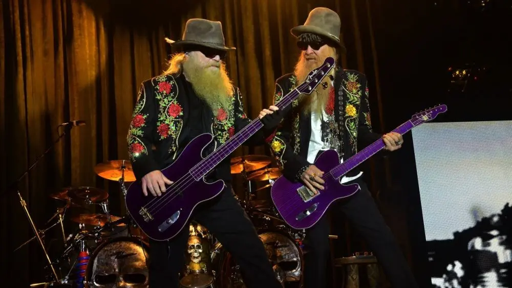 Dusty Hill and Billy Gibbons of ZZ Top at the Harley-Davidson 110th Anniversary Celebration in Milwaukee^ WI^ United States on August 31^ 2013