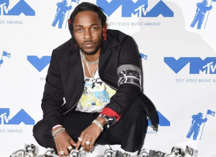 LOS ANGELES - AUG 27: Kendrick Lamar arrives to the 2017 Video Music Awards Press Room on August 27^ 2017 in Los Angeles^ CA
