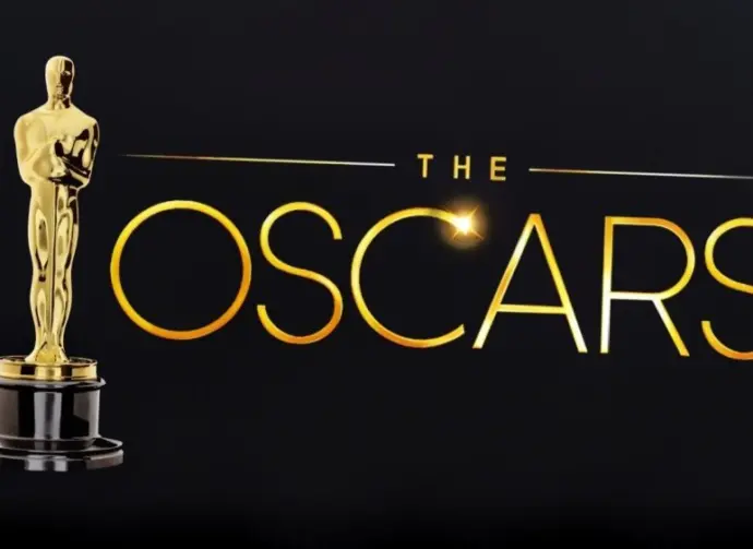The words "Oscars"on a black LED billboard advertising. are awards for artistic and technical merit for the American film industry. Oscars ceremony held at the Dolby Theatre