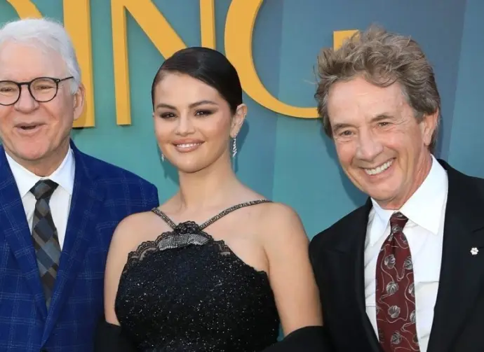 Steve Martin^ Selena Gomez^ Martin Short at the "Only Murders in the Building" Red Carpet Premiere Event at Paramount Studios on August 22^ 2024 in Los Angeles^ CA