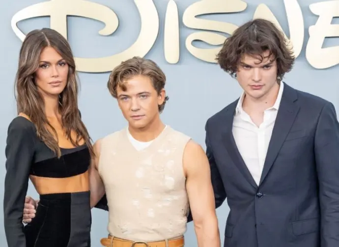 Kaia Gerber^ Igby Rigney and Homer James Jigme Gere attend Disney's 2026 Upfront presentation at Jacob Javits Center New York^ NY^ USA on May 12^ 2026