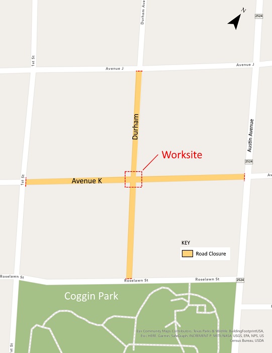 ave-k-and-durham-road-closure-map