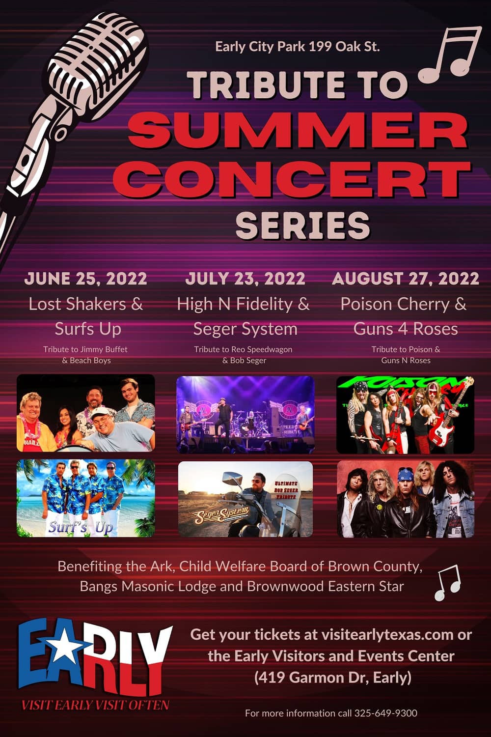 Visit Early Announces Summer Concert Schedule