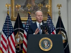 US President Joe Biden speaks at White House Washington^ DC US - Mar 13^ 2023