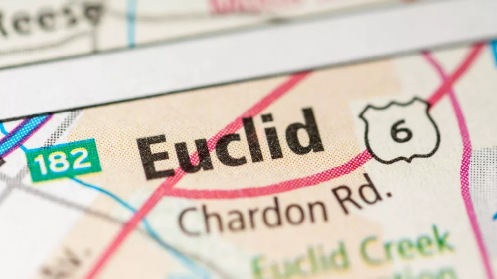 map identifying Euclid. Ohio. USA