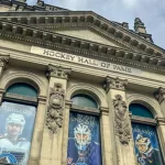 Exterior signage at the Hockey Hall of Fame in downtown Toronto. Toronto^ Ontario - October 7^ 2023