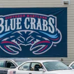 The Southern Maryland Blue Crabs baseball field outside photo. Waldorf^ Maryland /USA -July 22^ 2017