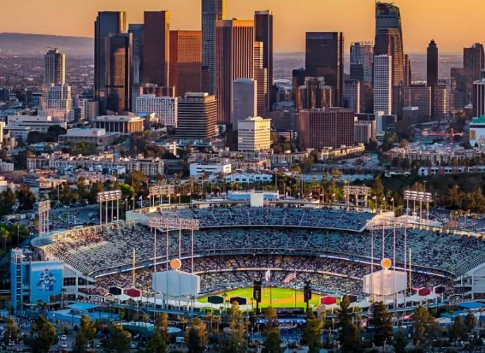 Los Angeles^ CA USA- April 15 2024: Los Angeles Dodgers Stadium