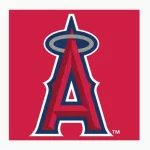 Los Angeles Angels editorial vector logo is printed on white paper.