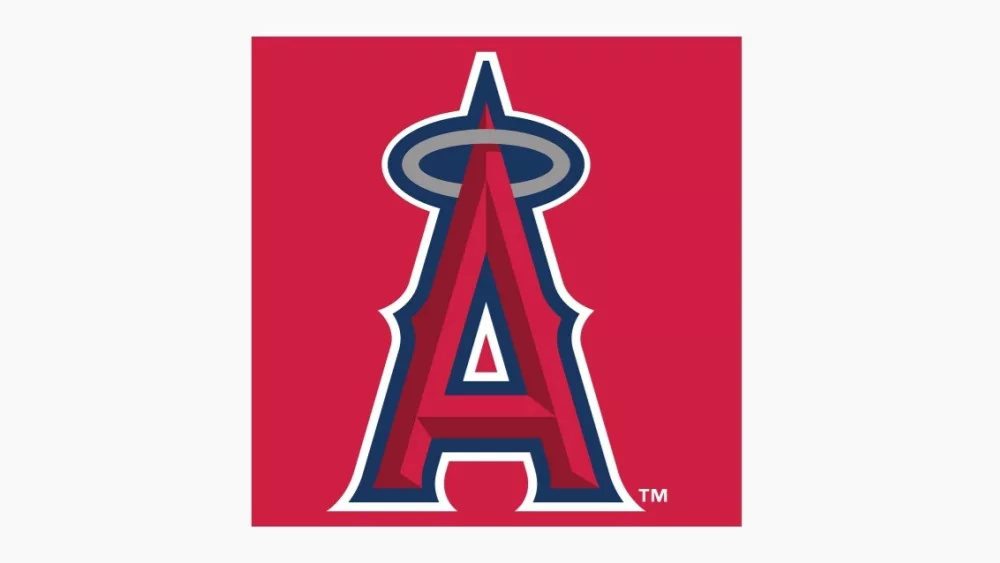 Los Angeles Angels editorial vector logo is printed on white paper.