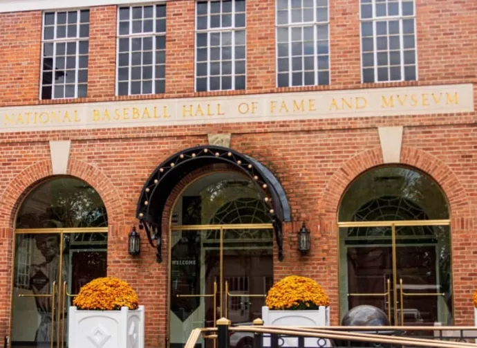 National Baseball Hall of Fame and Museum entrance. Cooperstown^ NY 10-01-2024