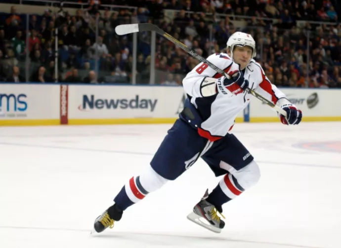 NHL Hockey: Alex Ovechkin^ of the Washington Capitals^ during a game between the Capitals and New York Islanders at Nassau Coliseum. UNIONDALE^ NEW YORK^ UNITED STATES