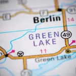 Green Lake. Wisconsin. USA on a map