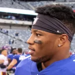 Saquon Barkley afte game at MetLife Stadium in Rutherford^ New Jersey on October 28^ 2018.