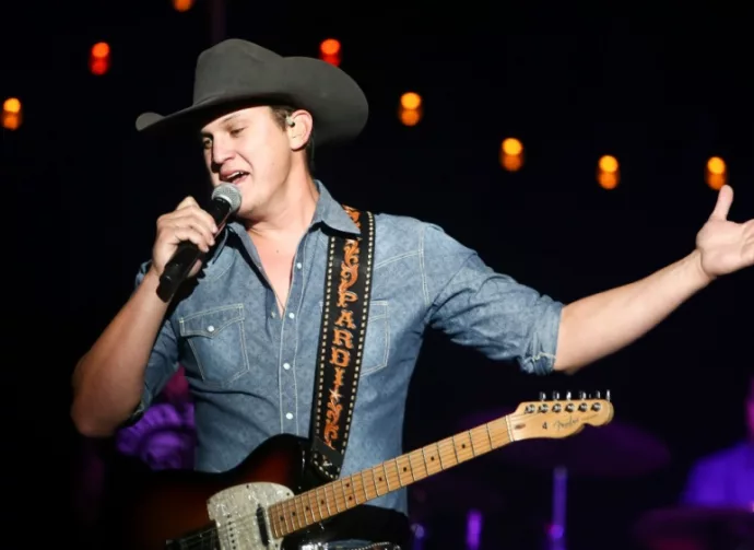 Jon Pardi performs onstage during the "All Time High" tour at the Paramount on January 16^ 2016 in Huntington^ New York.