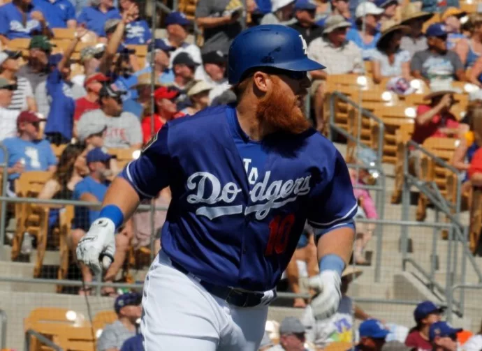 Justin Turner shortstop for the Los Angles Dodgers at Camelback Ranch -Glendale in Phoenix^ AZ USA March 12^2018.