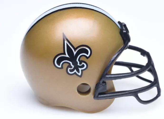 NFL Football Helmet for the New Orleans Saints of the NFL Conference South.