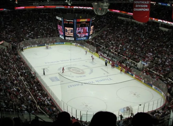 Raleigh^ North Carolina: Hurricanes hockey game at the RBC Center