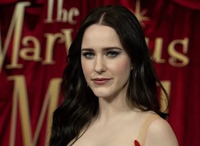 Rachel Brosnahan wearing dress by Georges Hobeika attends Amazon Prime Video's "The Marvelous Mrs. Maisel" Season 5 Premiere at The Standard Highline in New York on April 11^ 2023
