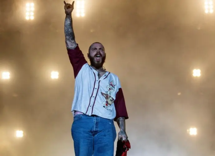 Post Malone at Rock in Rio at the Olympic Park. Rio de Janeiro^ Rio de Janeiro^ Brazil - September 3^ 2022. Singer Post Malone at Rock in Rio at the Olympic Park