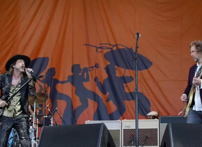 Chris and Rich Robinson of the Black Crowes performs at the 2022 New Orleans Jazz and Heritage Festival New Orleans^ LA USA