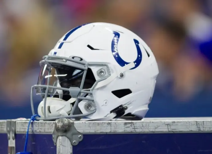 Indianapolis Colts helmet Colts host Oakland Raiders on Sept. 29th 2019 at Lucas Oil Stadium in Indianapolis^ IN. - USA